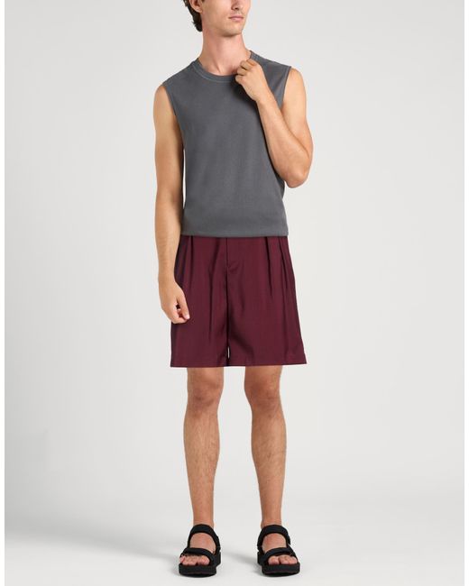 Low Brand Purple Burgundy Shorts & Bermuda Shorts Virgin Wool for men