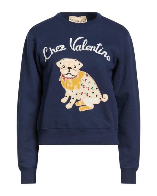 Valentino Garavani Blue Sweatshirt Cotton