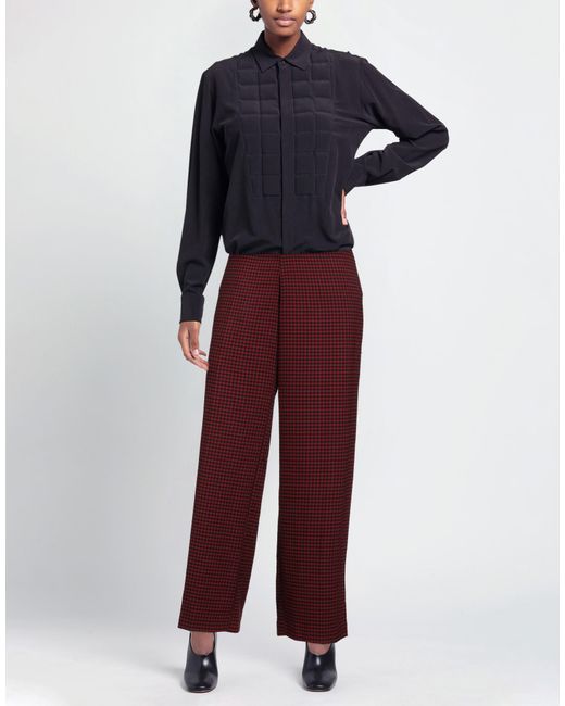 SIMONA CORSELLINI Purple Pants Viscose, Polyester, Elastane
