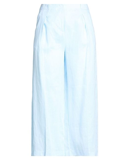 Semicouture Blue Azure Pants Linen