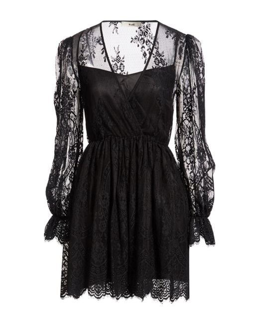 Suoli Black Mini Dress Polyamide, Cotton