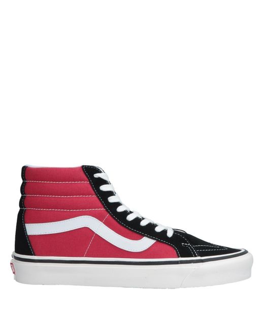 red and black vans high tops