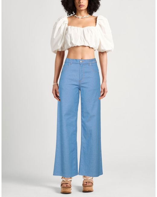 Marni Blue Jeans Cotton, Elastane, Cow Leather