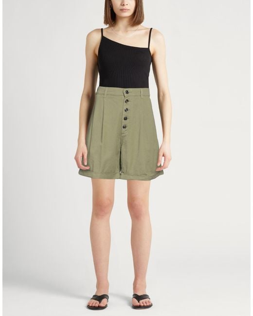 Etro Green Cotton Military Embroidered Shorts