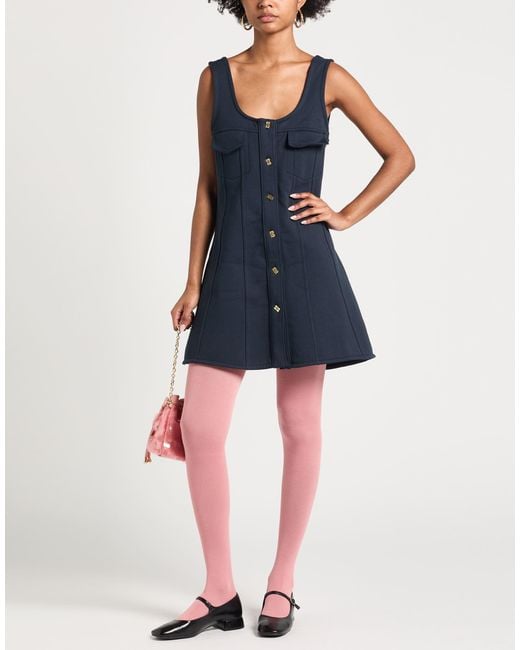 Ganni Blue Mini Dress Organic Cotton