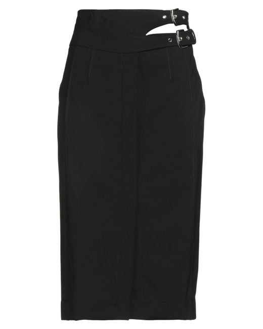 Alberta Ferretti Black Midi Skirt Virgin Wool, Elastane