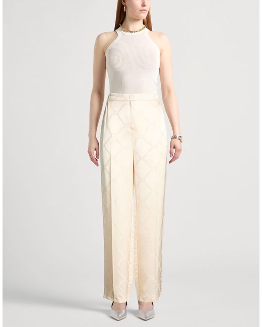 Twinset Natural Pants Lyocell, Viscose