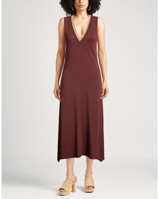 Akep Purple Midi Dress Ecovero Viscose, Polyester