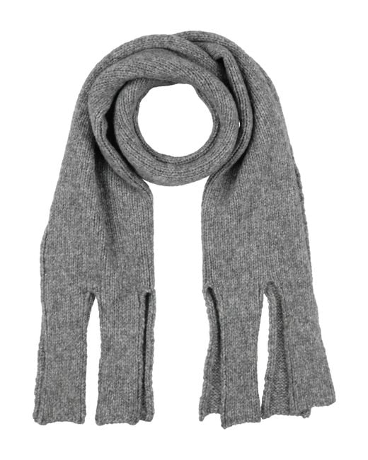 Alpha Studio Gray Scarf Wool, Metal Fiber, Polyamide