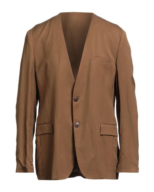 Costumein Men's Brown Khaki Blazer Lyocell