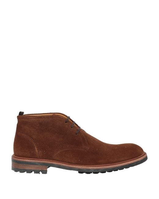 Floris Van Bommel Brown Ankle Boots for men