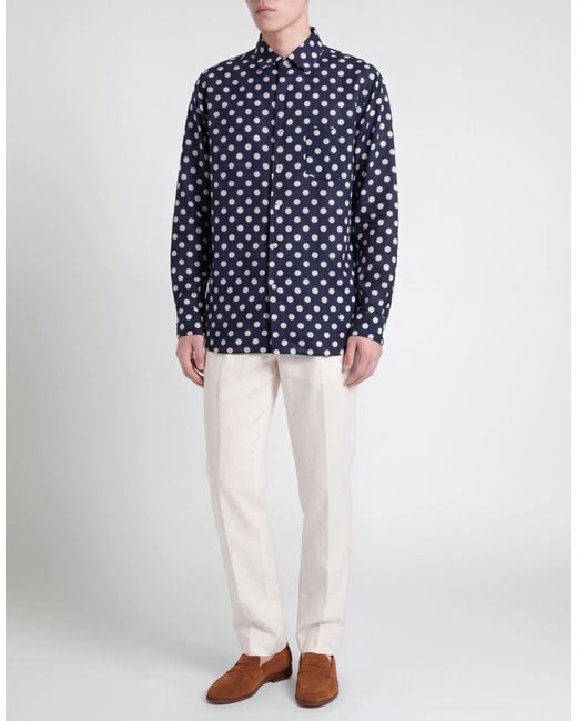 Massimo Alba Blue Shirt Linen, Cotton for men