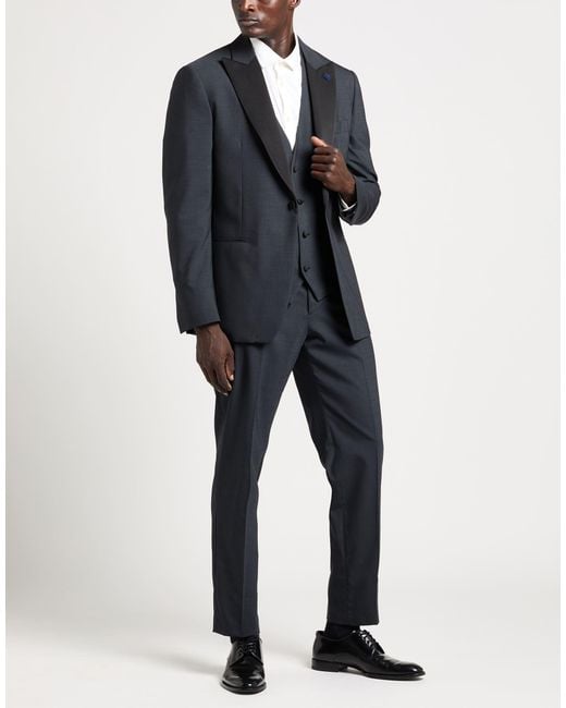Lardini Blue Suit Wool, Elastane for men
