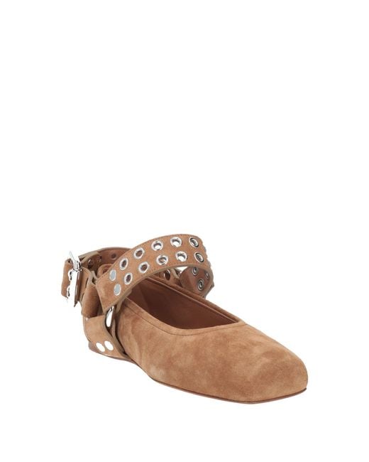 Alaïa White Sand Ballet Flats Calfskin