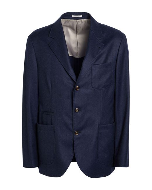 Brunello Cucinelli Blue Blazer Virgin Wool for men
