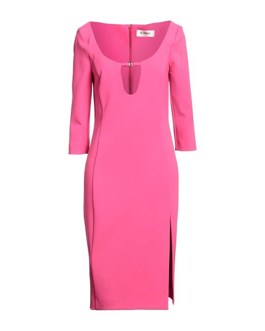 Blugirl Blumarine Pink Fuchsia Midi Dress Polyester, Elastane