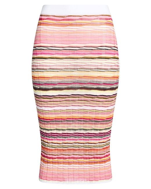 Missoni Pink Midi Skirt Cotton, Viscose, Polyamide, Elastane