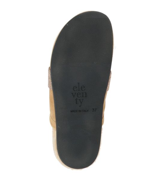 Eleventy White Camel Mules & Clogs Leather