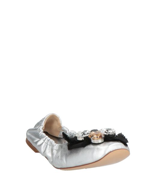 Casadei White Ballet Flats