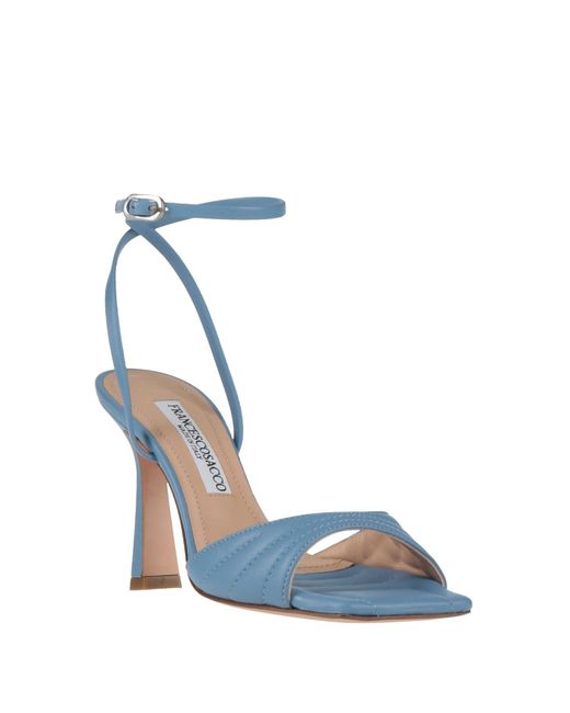 FRANCESCO SACCO Blue Light Sandals Leather