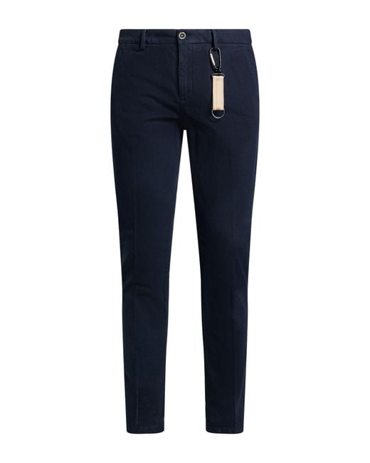 Manuel Ritz Blue Midnight Pants Cotton, Elastane for men