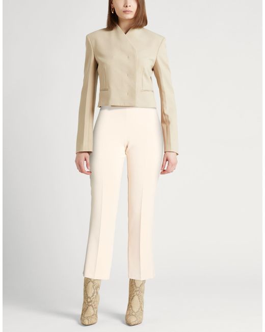 Sandro Ferrone Natural Pants Polyester, Elastane
