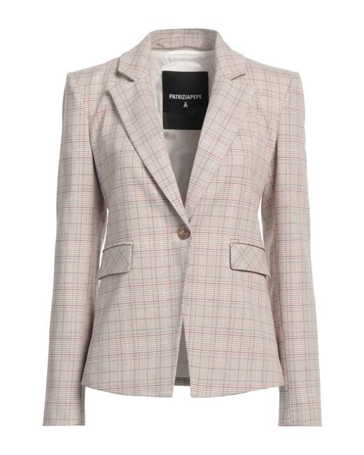 Patrizia Pepe Natural Blazer Polyester, Viscose, Elastane