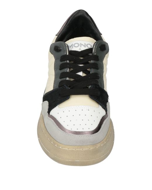 MonoWay White Ivory Sneakers Leather, Textile Fibers
