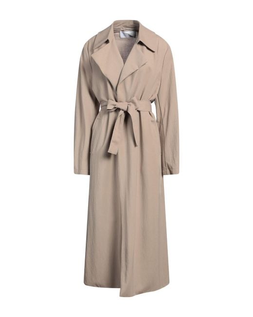 Harris Wharf London Natural Overcoat & Trench Coat Viscose, Polyamide