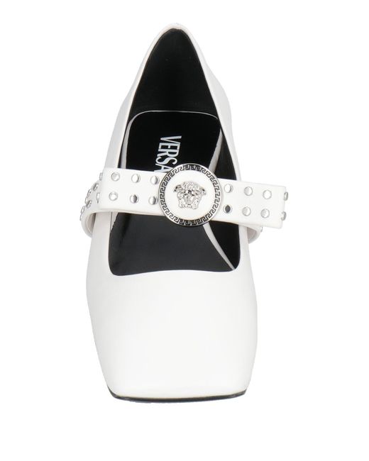 Versace White Ballet Flats