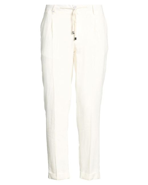 Barbati White Pants Linen, Viscose for men