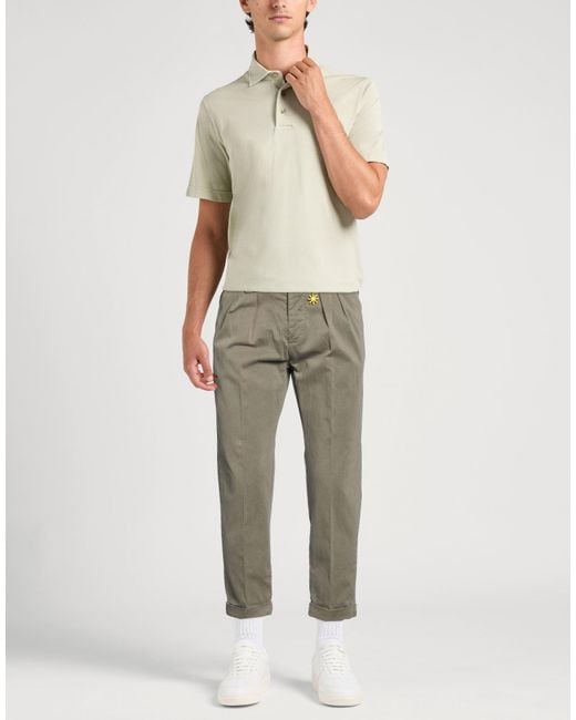 Manuel Ritz Gray Military Pants Cotton, Elastane for men