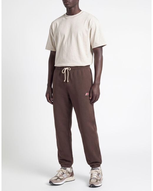 New Balance Brown Dark Pants Cotton for men