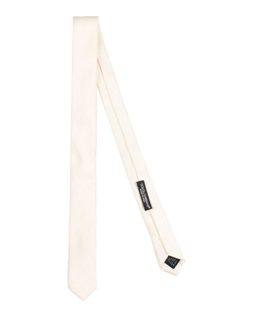 Dolce & Gabbana White Cream Ties & Bow Ties Silk for men