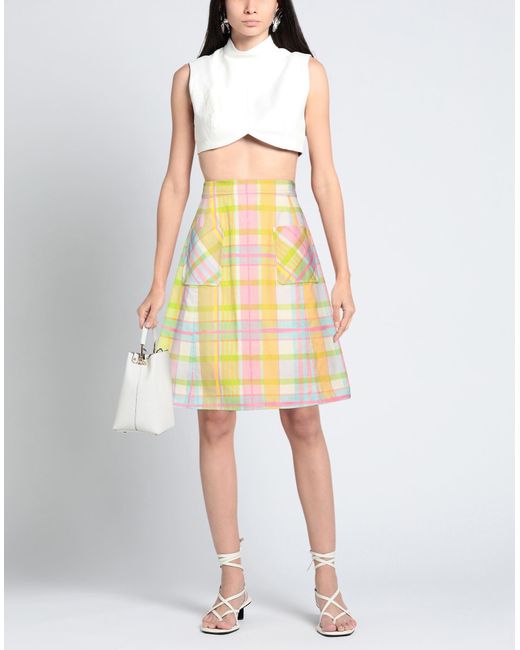 Boutique Moschino Yellow Midi Skirt