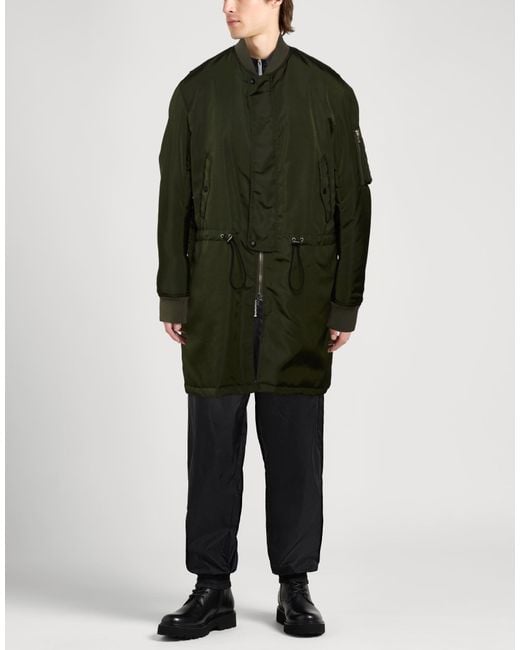 Kris Van Assche Green Military Overcoat & Trench Coat Polyamide, Polyester for men