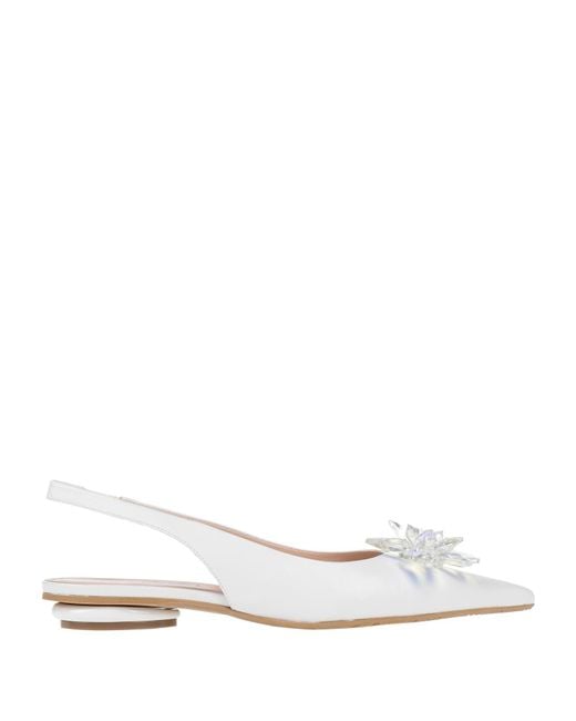 Tiffi White Ballet Flats Leather