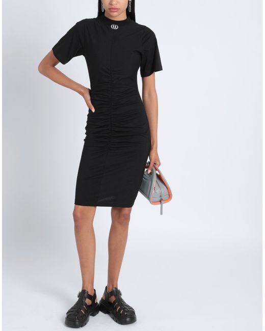 Karl Lagerfeld Black Ruched T-shirt Dress