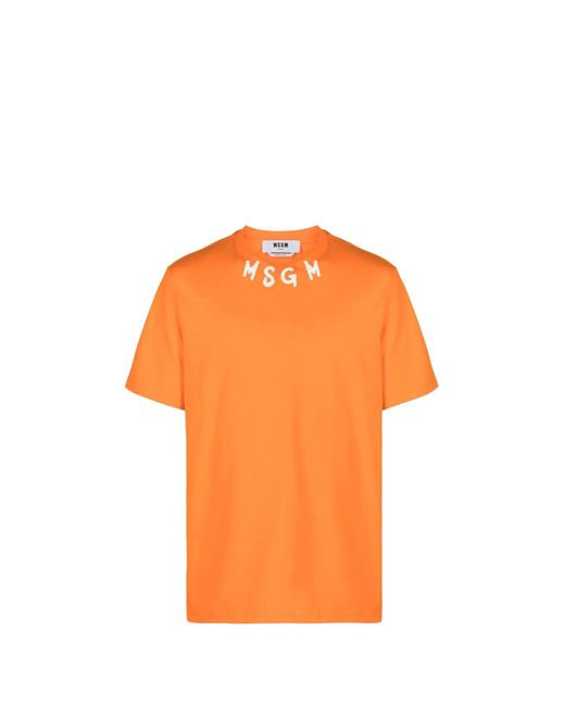 Camiseta MSGM de hombre de color Orange