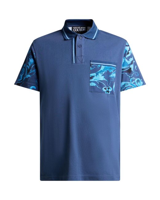 Versace Jeans Couture Blue Midnight Polo Shirt Cotton for men