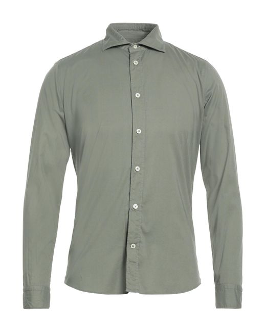 MASTRICAMICIAI Green Military Shirt Cotton, Elastane for men