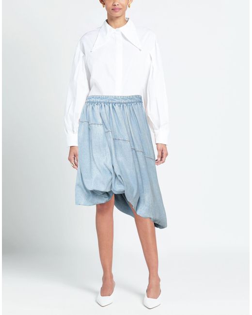 we11done Blue Midi Skirt Cotton
