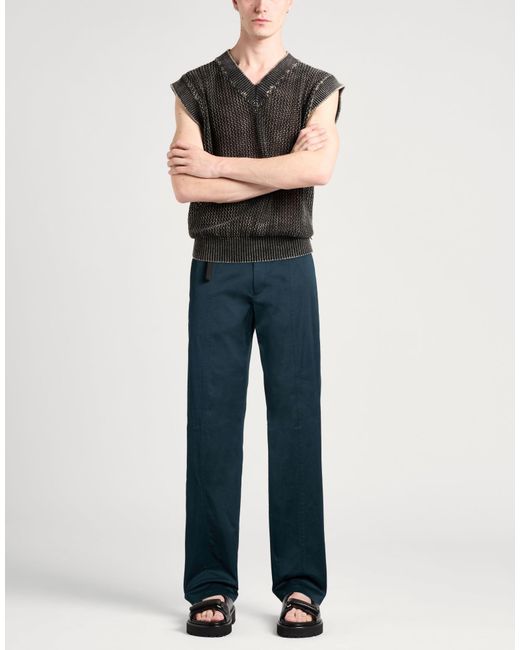 Ferragamo Blue Dark Pants Cotton, Elastane for men