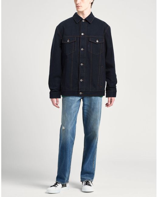 Burberry Blue Denim Outerwear Cotton, Calfskin for men