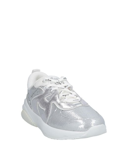Hogan White Sneakers Leather, Textile Fibers