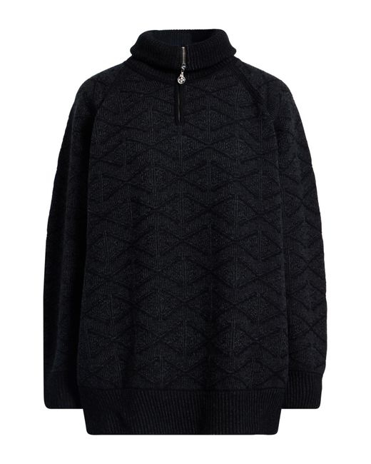 Barrie Blue Charcoal Turtleneck Cashmere, Lambswool