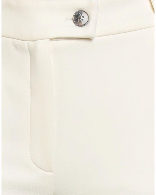 Marella White Ivory Pants Polyester, Elastane