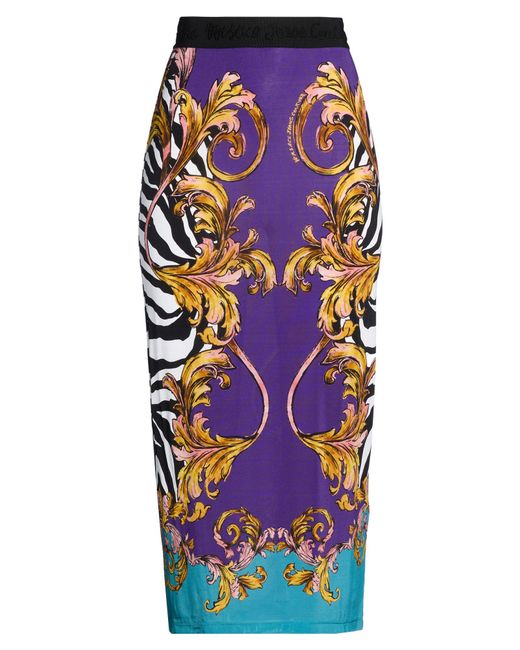 Versace Jeans Couture Blue Midi Skirt Viscose, Elastane