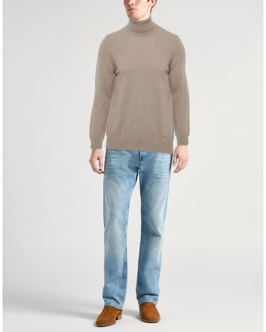 Fedeli Gray Turtleneck Cashmere for men