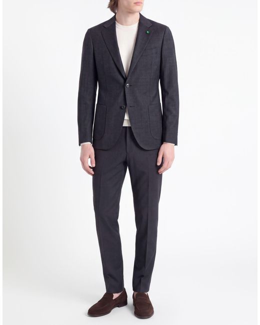 Lardini Blue Midnight Suit Polyester, Wool, Elastane for men